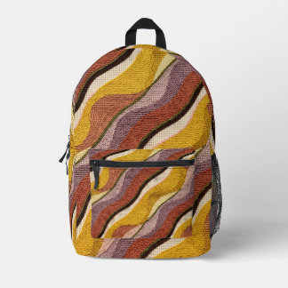 Abstract Blush Olive Terracotta Dune Backpack
