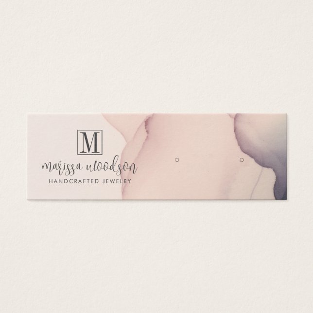 Abstract Blush Pink Earring Jewellery Display Card (Front)