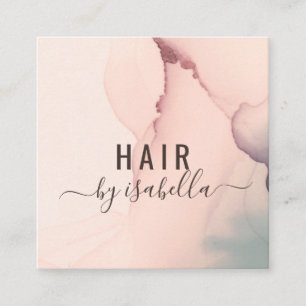 Abstract Blush Pink Hair Stylist Square Business Card