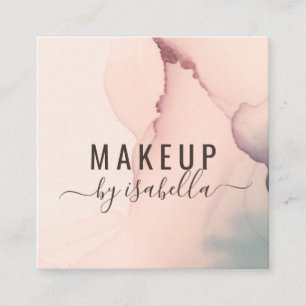 Abstract Blush Pink Makeup Artist Square Business Card