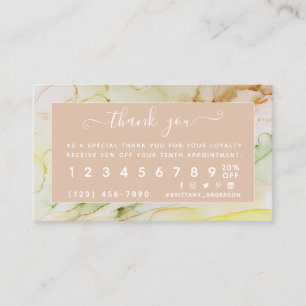 Abstract Blush Pink Personalized Loyalty Card
