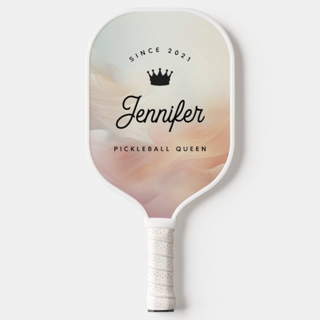 Abstract Blush Pink Pickleball Paddle (Front)