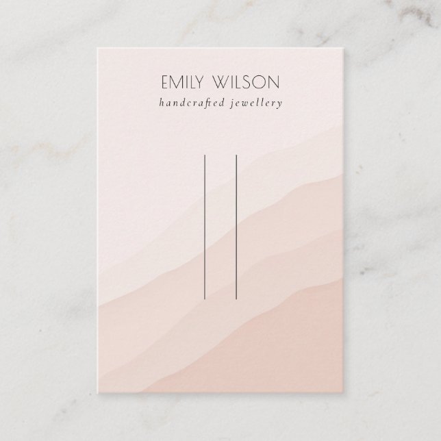 Abstract Blush Pink Waves Hairclips Pin Display Business Card (Front)