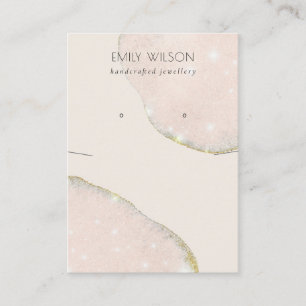 Abstract Blush Rose Gold Necklace Earring Display Business Card