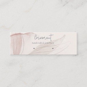 Abstract Blush Watercolor Foliage Earring Holder Mini Business Card