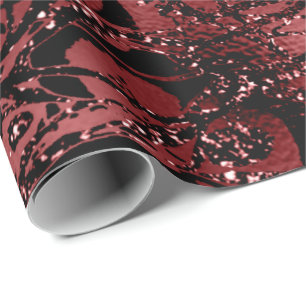 Abstract Body Nature Cells Glitter Burgundy Maroon Wrapping Paper