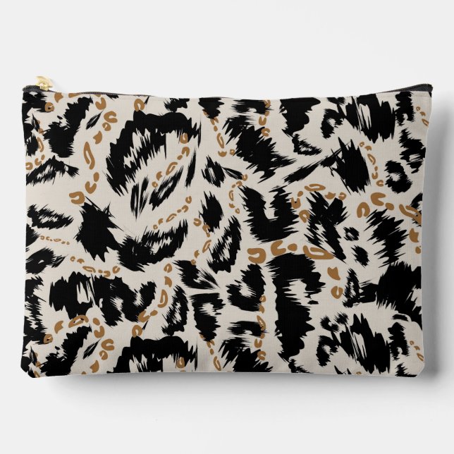 Abstract Bohemian African Leopard Pattern  Accessory Pouch (Front)