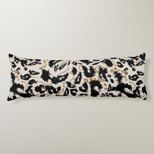 Abstract Bohemian African Leopard Pattern  Body Pillow (Front)
