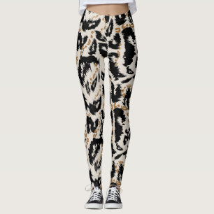 Abstract Bohemian African Leopard Pattern  Leggings