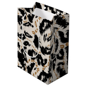 Abstract Bohemian African Leopard Pattern  Medium Gift Bag