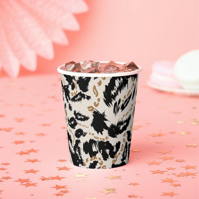 Abstract Bohemian African Leopard Pattern  Paper Cups (Insitu)