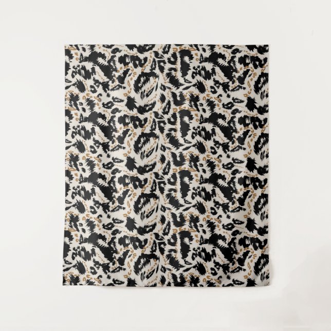 Abstract Bohemian African Leopard Pattern  Tapestry (Front)
