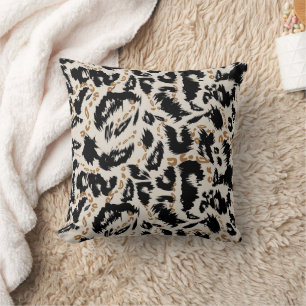 Abstract Bohemian African Leopard Pattern Throw Pillow