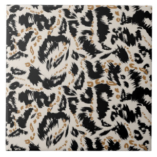 Abstract Bohemian African Leopard Pattern  Tile