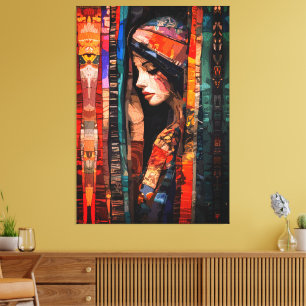 Abstract Bohemian Art with Ethereal Textures Canvas Print