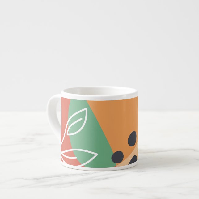 Abstract bohemian artistic shapes espresso cup (Front Left)