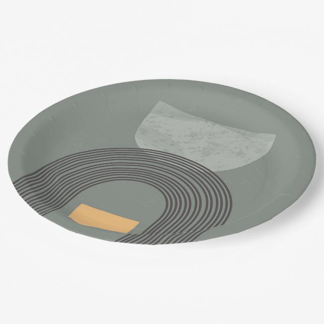 Abstract Bohemian shapes pattern Paper Plate (Angled)
