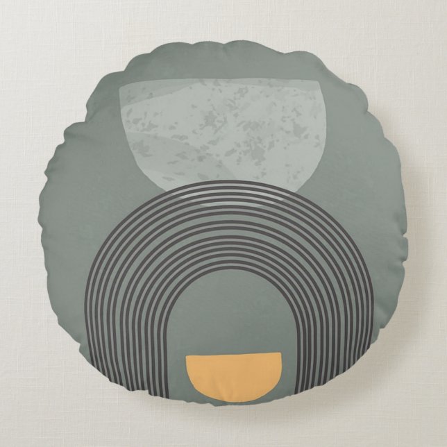 Abstract Bohemian shapes pattern Round Pillow (Front)
