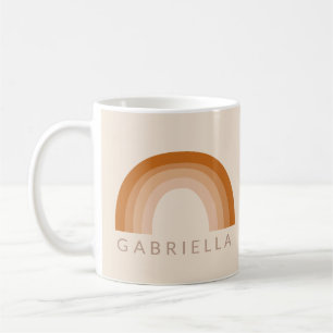 Abstract Boho 70s Rainbow Terracotta Personalized Coffee Mug
