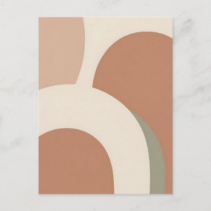 Abstract Boho Arch Earthy Minimalist Design Postcard