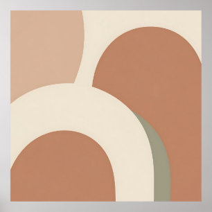 Abstract Boho Arch Earthy Minimalist Design Poster