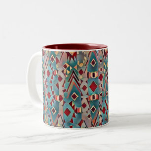 Abstract Boho Aztec Two-Tone Coffee Mug