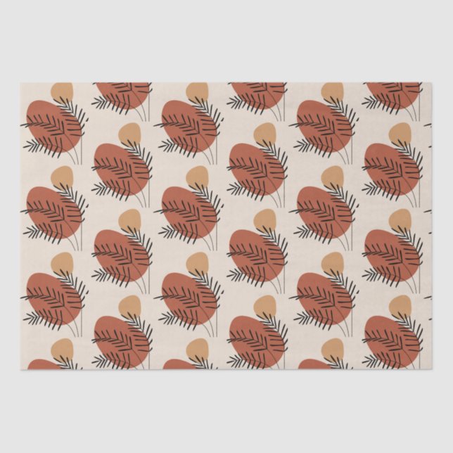 Abstract Boho Branch Plant Art Décor Neutral Tissue Paper (Front)