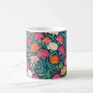 Abstract Boho Carnations & Butterflies Coffee Mug