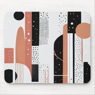 abstract boho circles and terracotta forms mouse pad