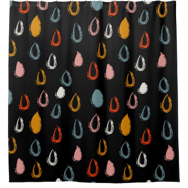 Abstract boho doodle seamless pattern rain drops (Front)
