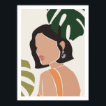 Abstract Boho Female Face Print<br><div class="desc">An abstract female face poster print surrounded by monstera leaves is simple and striking,  it looks great in your living room or bedroom.

© Mini Moi Prints</div>