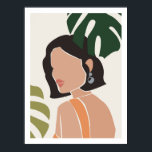 Abstract Boho Female Face Print<br><div class="desc">An abstract female face poster print surrounded by monstera leaves is simple and striking,  it looks great in your living room or bedroom.
© Mini Moi Prints</div>