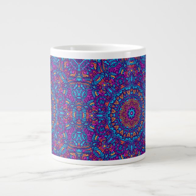 ABSTRACT BOHO FESTIVE  MANDALA PATTERN MUG (Front)