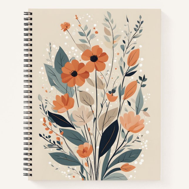 Abstract Boho Floral Notebook (Front)