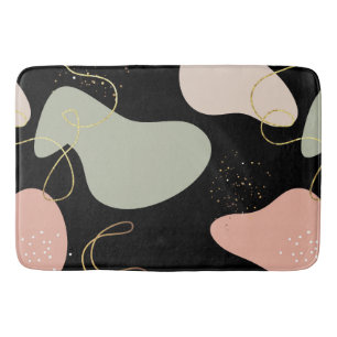 Abstract Boho Geometric Organic Shapes Pattern Bath Mat