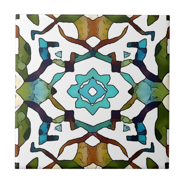 Abstract Boho geometrical Design 304 Tile (Front)