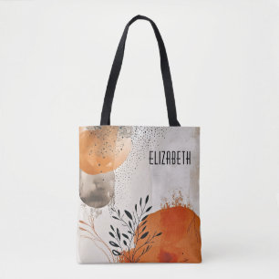 Abstract Boho Leaves Tote Bag