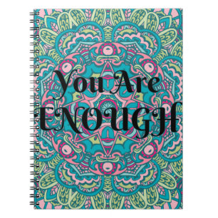 Abstract Boho Mandala You Are Enough Affirmation Notebook