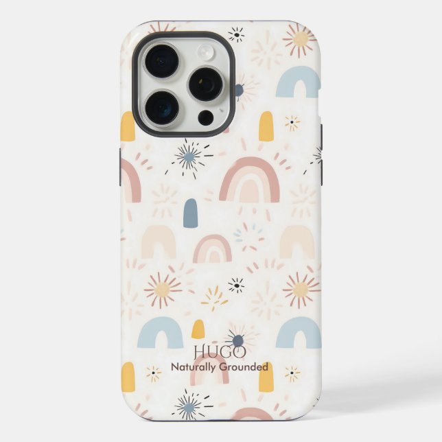Abstract Boho Rainbow Pattern - Minimalist Nature  iPhone Case (Back)