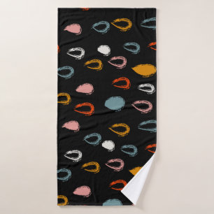 Abstract boho raindrops, tribal doodle. bath towel