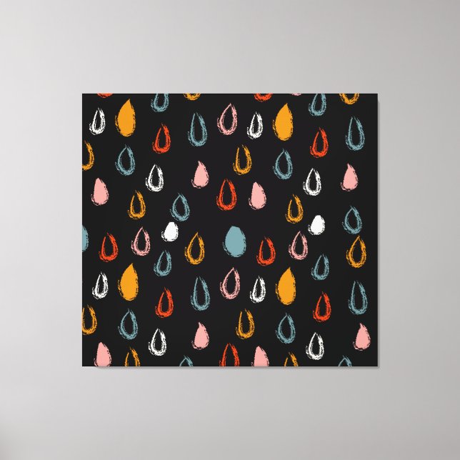 Abstract boho raindrops, tribal doodle. canvas print (Front)