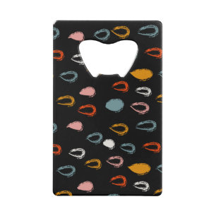 Abstract boho raindrops, tribal doodle. credit card bottle opener