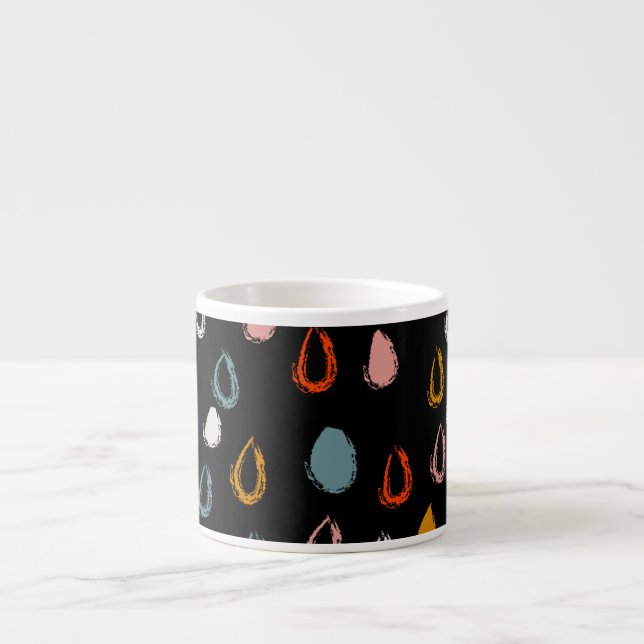 Abstract boho raindrops, tribal doodle. espresso cup (Front)