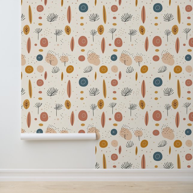 Abstract Boho Retro Modern Collection Wallpaper (Application)