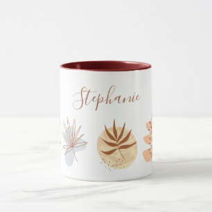 Abstract Boho Shape Flower Botanical Name Mug