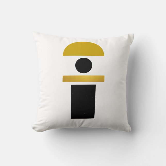 Abstract Boho Shapes Modern  Throw Pillow (Front)