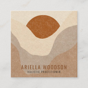 Abstract Boho Terracotta Holistic Practitioner Square Business Card