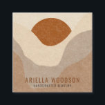 Abstract Boho Terracotta Sand Jewellery Designer Square Business Card<br><div class="desc">Abstract earthy boho organic terracotta sun and sand shapes jewellery designer business card with a bold sans serif font. Sun and desert earthy style.</div>