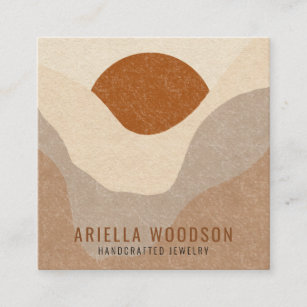 Abstract Boho Terracotta Sand Jewellery Designer Square Business Card