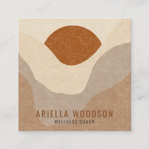 Abstract Boho Terracotta Wellness Coach Square Business Card